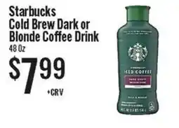 Jons International Starbucks cold brew dark or blonde coffee drink offer