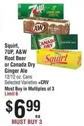 Smart & Final Squirt, 7UP, A&W Root Beer or Canada Dry Ginger Ale offer