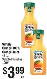Smart & Final Simply Orange 100% Orange Juice offer