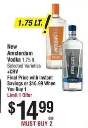 Smart & Final New Amsterdam Vodka offer