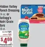 Smart & Final Hidden Valley Ranch Dressing or Kellogg's Nutri Grain Bars offer