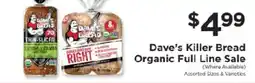 ShopRite Dave's Killer Bread Organic Full Line Sale offer