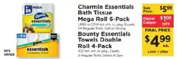 ShopRite Charmin Essentials Bath Tissue Mega Roll 6-Pack offer
