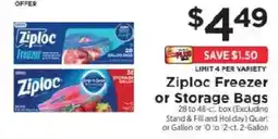 ShopRite Ziploc Freezer or Storage Bags offer