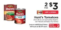 ShopRite Hunt's Tomatoes offer