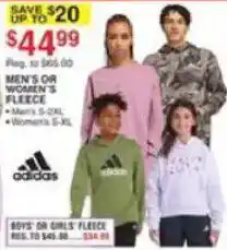Dunham's Sports Adidas men's or women's fleece offer
