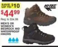 Dunham's Sports Hitech men's or women's bedrock mid waterproof hikers offer