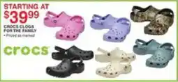 Dunham's Sports Crocs clogs for the family offer