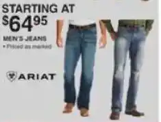 Dunham's Sports Ariat men's jeans offer
