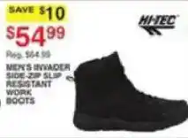 Dunham's Sports Hi-Tec men's invader side-zip slip resistant work boots offer