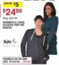 Dunham's Sports Pulse women's long sleeve top or pants offer