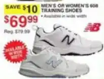 Dunham's Sports New Balance men's or women's 608 training shoes offer