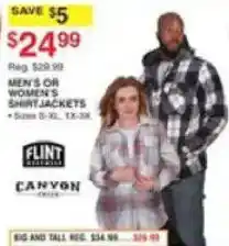 Dunham's Sports Flint Canyon Men's Or Women's Shirtjackets offer