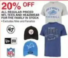 Dunham's Sports 47 all regular priced nfl tees and headwear offer
