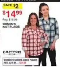 Dunham's Sports Canyon Women's Knit Plaids offer