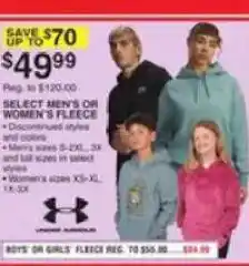 Dunham's Sports Under Armour select men's or women's fleece offer