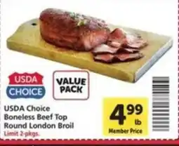 Vons Usda Choice Boneless Beef Top Round London Broil offer