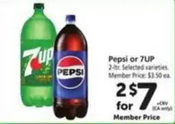 Vons Pepsi or 7UP offer