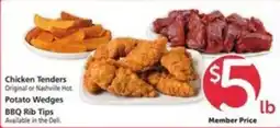 Vons Chicken Tenders, Potato Wedges, BBQ Rib Tips offer