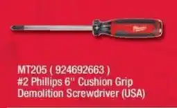 Fastenal Milwaukee #2 Phillips 6" Cushion Grip Demolition Screwdriver offer