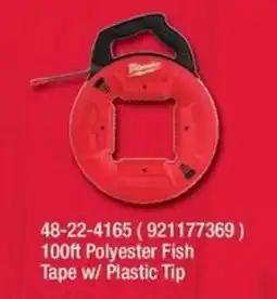 Fastenal Milwaukee 100ft Polyester Fish Tape w/ Plastic Tip offer