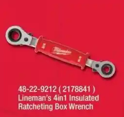 Fastenal Milwaukee Lineman's 4in1 Insulated Ratcheting Box Wrench offer