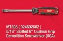 Fastenal Milwaukee 5/16" Slotted 6" Cushion Grip Demolition Screwdriver offer