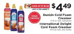 ShopRite Dunkin Cold Foam Creamer offer