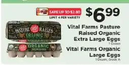 ShopRite Vital Farms pasture raised organic extra large eggs offer