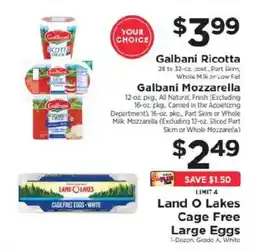 ShopRite Land O Lakes Cage Free Large Eggs offer