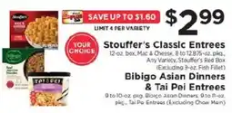 ShopRite Stouffer's Classic Entrees offer
