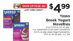 ShopRite Yasso Greek Yogurt Novelties offer