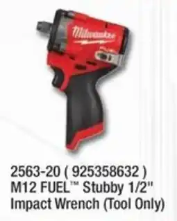 Fastenal Milwaukee M12 FUEL™ Stubby 1/2" Impact Wrench offer