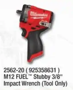 Fastenal Milwaukee M12 FUEL™ Stubby 3/8" Impact Wrench offer