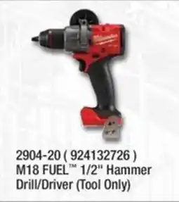 Fastenal M18 FUEL 1/2 Hammer Drill/Driver (Tool Only) offer