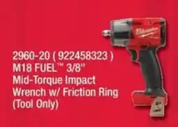 Fastenal Milwaukee M18 FUEL 3/8" Mid-Torque Impact Wrench w/ Friction Ring offer