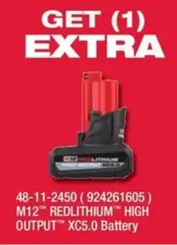 Fastenal M12 Redlithium High Output Xc5.0 Battery offer