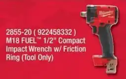 Fastenal M18 FUEL 1/2" Compact Impact Wrench w/ Friction Ring offer