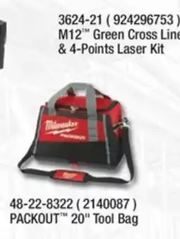 Fastenal Milwaukee M12 Green Cross Line & 4-Points Laser Kit offer