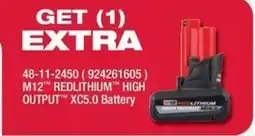 Fastenal M12 Redlithium High Output XC5.0 Battery offer