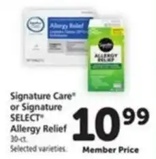 Vons Signature Care or Signature Select Allergy Relief offer