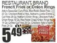 Key Food Arby's Seasoned Curly Fries or Onion Rings offer