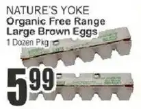 Key Food Nature's Yoke organic free range large brown eggs offer