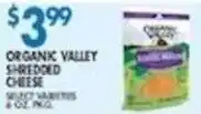Associated Organic Valley shredded cheese offer