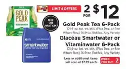 ShopRite Gold Peak Tea 6-Pack or Glacéau Smartwater or Vitaminwater 6-Pack offer