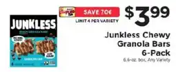 ShopRite Junkless Chewy Granola Bars offer
