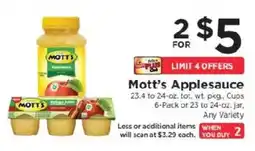 ShopRite Mott's Applesauce offer