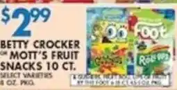 Associated Betty Crocker or Mott's fruit snacks offer
