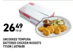 US Foods Chef's Store Tyson Uncooked Tempura Battered Chicken Nuggets offer