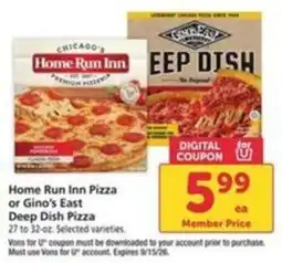 Vons Home Run Inn Pizza or Gino's East Deep Dish Pizza offer